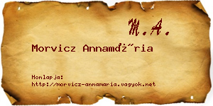 Morvicz Annamária névjegykártya